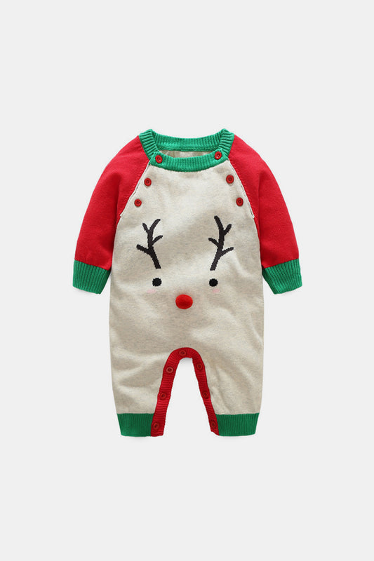 Baby Unisex Rudolph Graphic Knit Jumpsuit